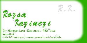 rozsa kazinczi business card